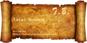 Tatai Botond névjegykártya